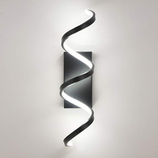 Aluminum LED Helix Black Wall Sconce (Flush Mount)