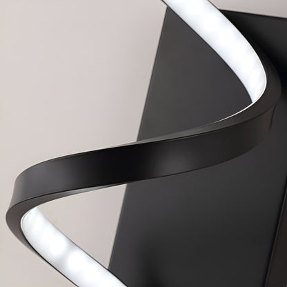 Aluminum LED Helix Black Wall Sconce (Flush Mount)