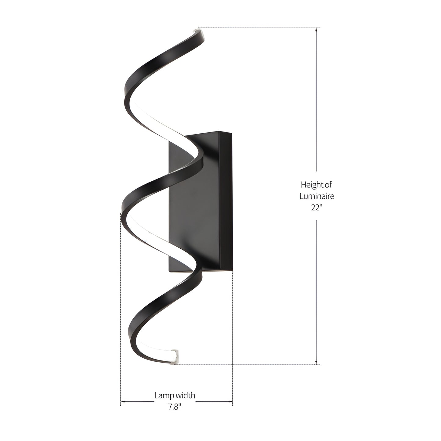 Aluminum LED Helix Black Wall Sconce (Flush Mount)