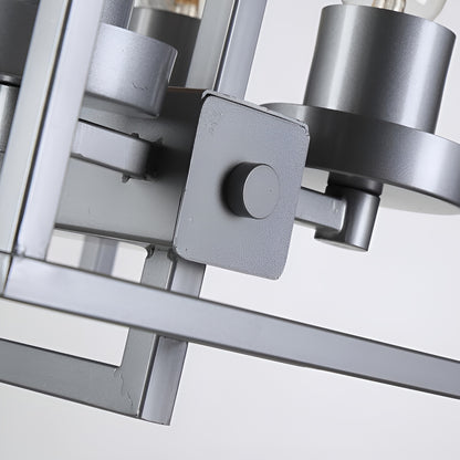 Modern Industrial Style Metal Square Wall Light, Ceiling Flush Mount Scifi Chandelier
