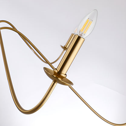 Traditional / Classic Gold or Black Chandelier with Candle-Style Lighting