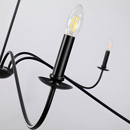 Traditional / Classic Gold or Black Chandelier with Candle-Style Lighting