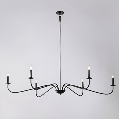 Traditional / Classic Gold or Black Chandelier with Candle-Style Lighting