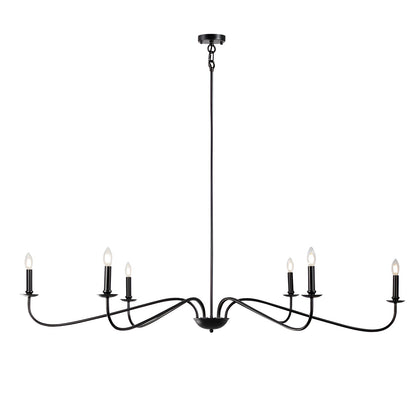 Traditional / Classic Gold or Black Chandelier with Candle-Style Lighting