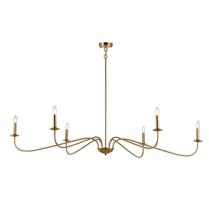 Traditional / Classic Gold or Black Chandelier with Candle-Style Lighting