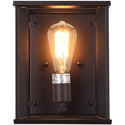 Flush Mounted Sconce, Industrial Rustic Classic Style (Black)