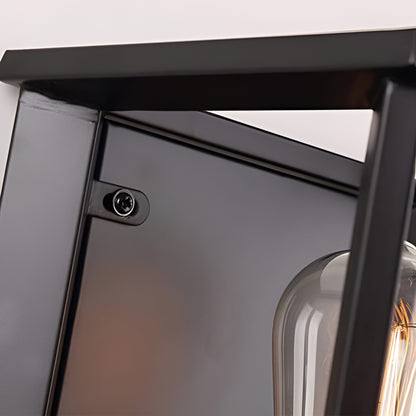 Flush Mounted Sconce, Industrial Rustic Classic Style (Black)