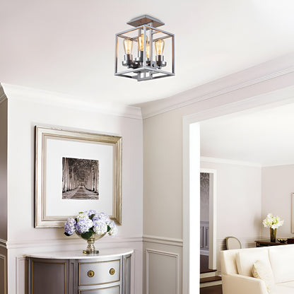 Modern Industrial Style Metal Square Wall Light, Ceiling Flush Mount Scifi Chandelier