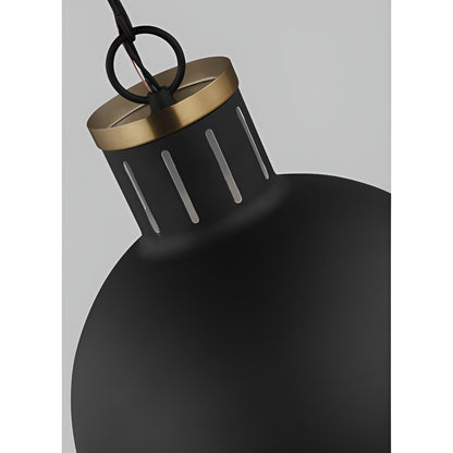 Black Single Pendant Ceiling Light - Modern & Minimalist Spherical Dome Scifi Lighting