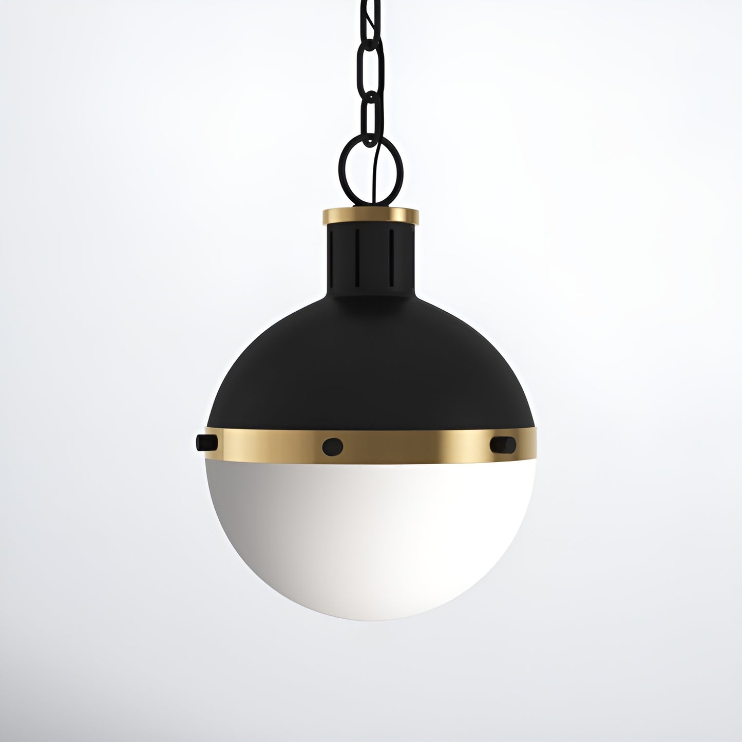 Black Single Pendant Ceiling Light - Modern & Minimalist Spherical Dome Scifi Lighting
