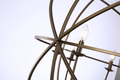Oil Bronze Globe Chandelier, Traditional Spherical Light Unique Statement