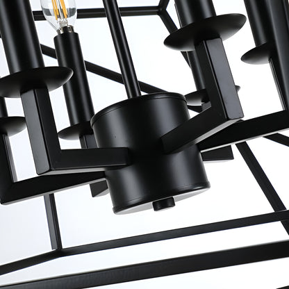Dimmable Geometric Chandelier, Modern Minimalist Sci-fi Open Cage Style