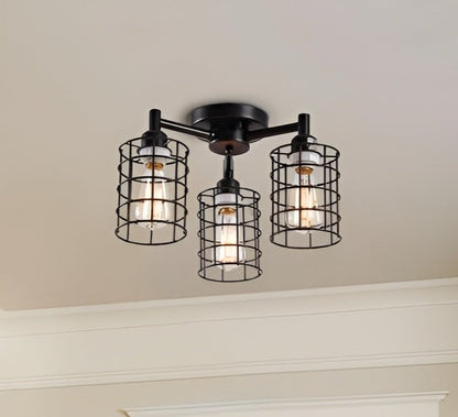 Retro Cluster Lights, Industrial Cylinder Flush Mount Ceiling Light