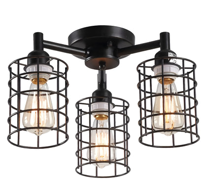 Retro Cluster Lights, Industrial Cylinder Flush Mount Ceiling Light