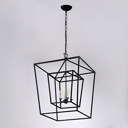 Giant Open Cage Lantern Pendant, Sci-fi Geometric Style Chandelier