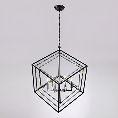 The GEO Cube - Large Cube Minimalist Chandelier of Geometric Style