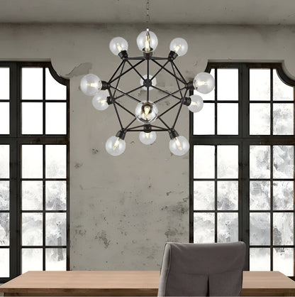 Sacred Geometry 12-Light Geometric Chandelier, Sci-fi Lighting