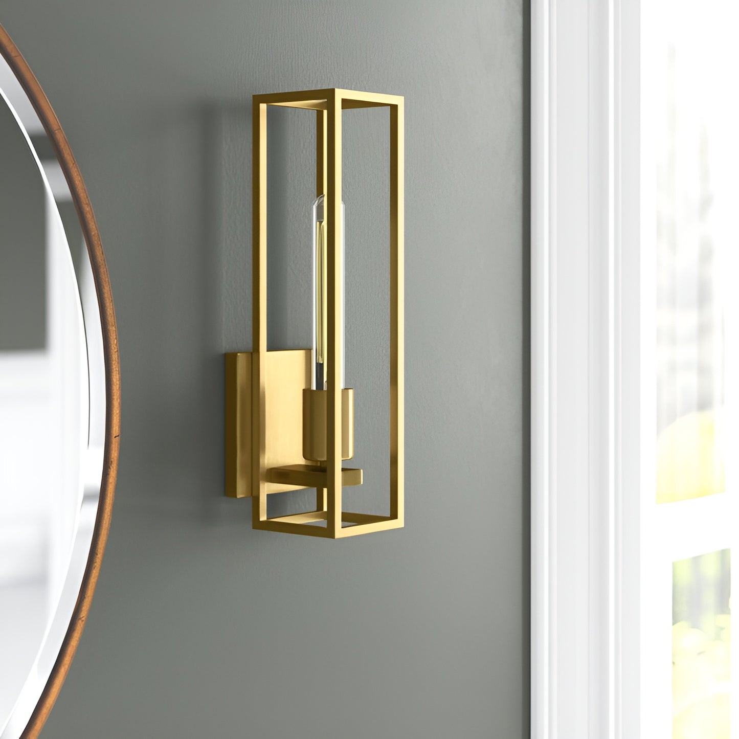Luxury & Minimalist Wall Sconce - Dimmable Armed Sconce (Black or Gold) (set of 1)
