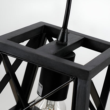 Simple Black Geometric Pendant Light, Modern Sci-fi Lamp
