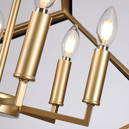 Modern Geometric Cube Chandelier (Gold)