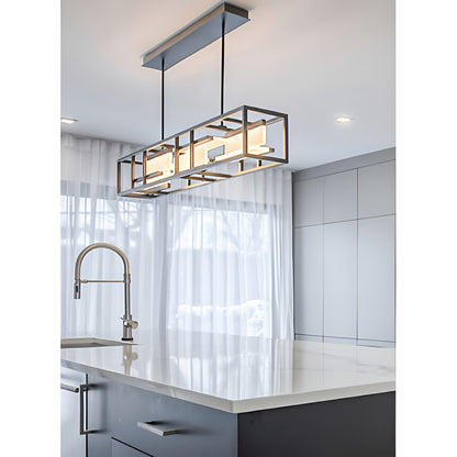 LED 40 inch Black Linear Pendant Ceiling Light - Kitchen Table Light