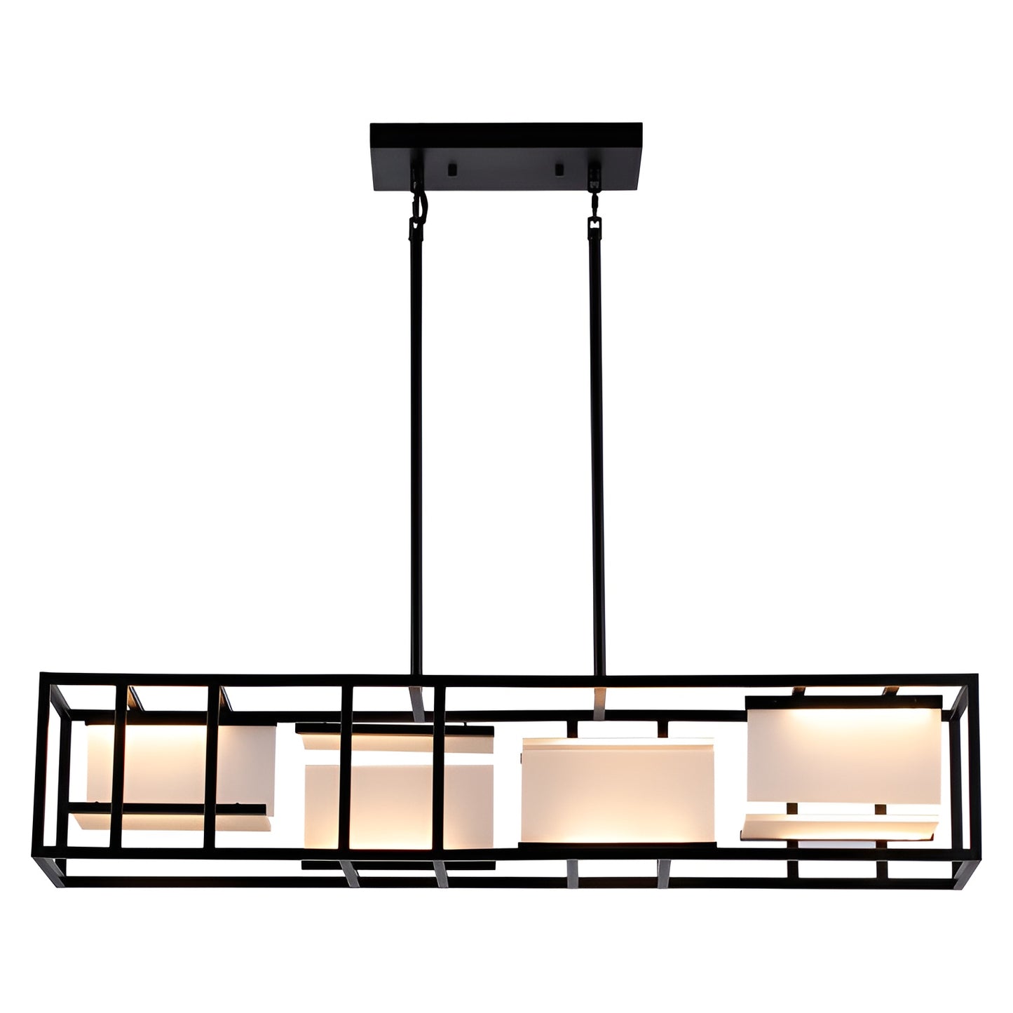 LED 40 inch Black Linear Pendant Ceiling Light - Kitchen Table Light