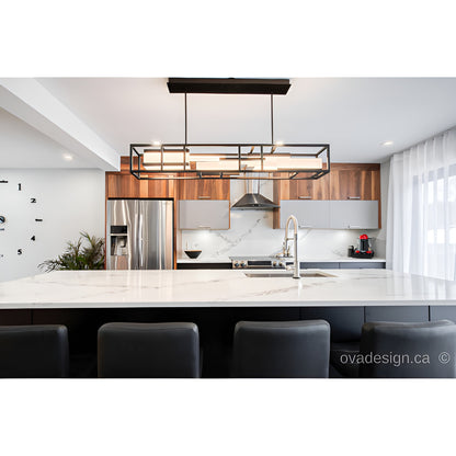LED 40 inch Black Linear Pendant Ceiling Light - Kitchen Table Light