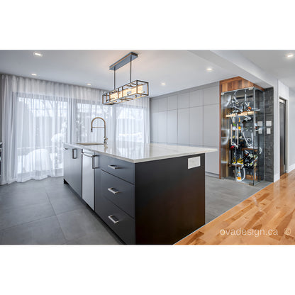 LED 40 inch Black Linear Pendant Ceiling Light - Kitchen Table Light