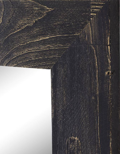 Sleek and Simple: Rectangle Wooden Black Wall Mirror for a Minimalist Touch
