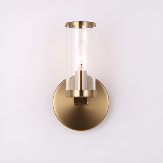 Candle Wall Light, Gold Scone Vanity Lamp Glass Sphere For Entryway, Bedroom, Basement
