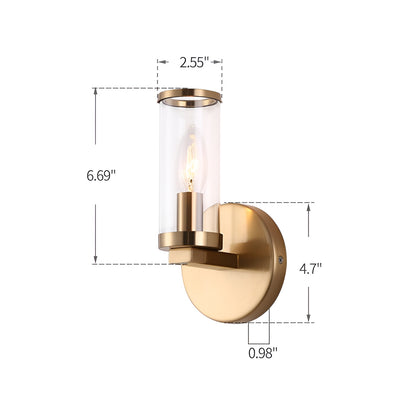 Candle Wall Light, Gold Scone Vanity Lamp Glass Sphere For Entryway, Bedroom, Basement