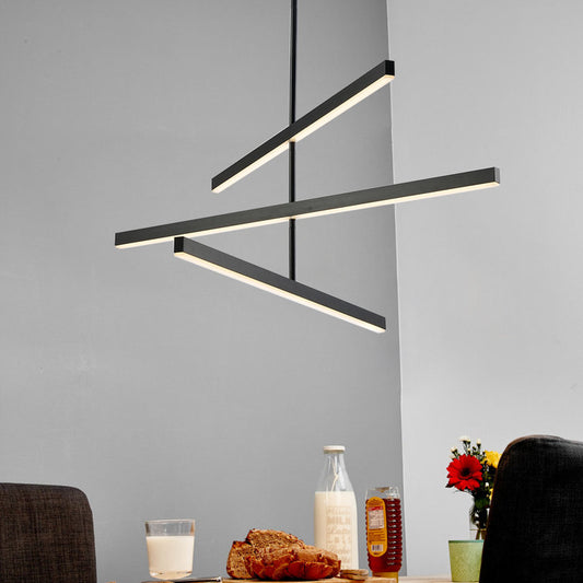 LED Lines Adjustable Direction Sputnik Light, Dimmable Modern Linear Led Chandelier