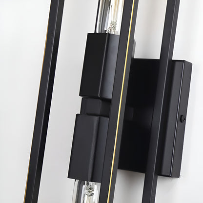 Black Wall Sconce • Modern Wall Sconce, Double Sided • Matte Futuristic Steel