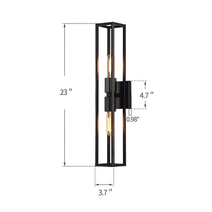 Black Wall Sconce • Modern Wall Sconce, Double Sided • Matte Futuristic Steel