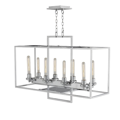 Square/Rectangle Chrome Chandelier for Kitchen Island, Dining Room or Living Room