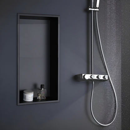 Stainless Steel Rectangular Shower Niche, Bathroom Hardware Recessed Shelf  24,5" x 12,5"