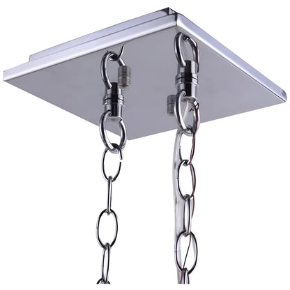 Square/Rectangle Chrome Chandelier for Kitchen Island, Dining Room or Living Room