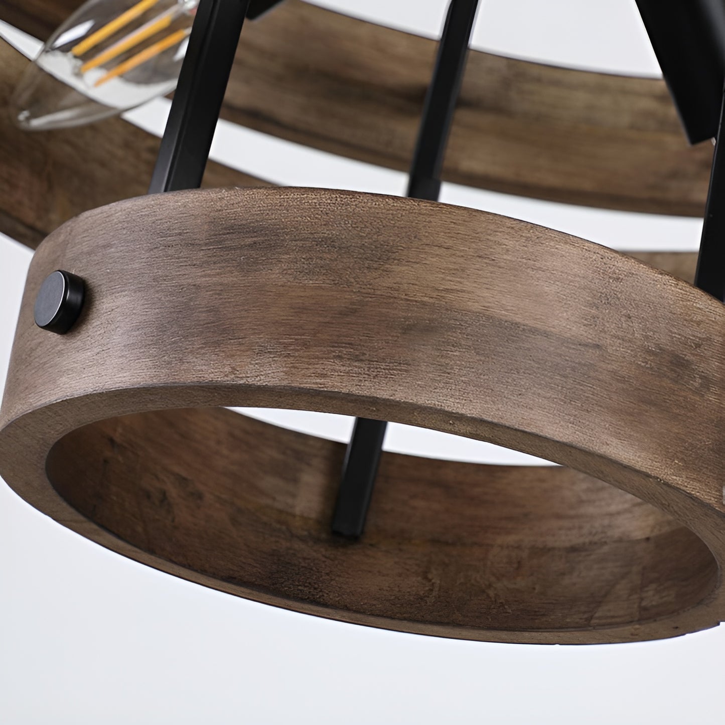 Art Piece Wood Geometric Chandelier, Unique 6-Light Modern Pendant Light